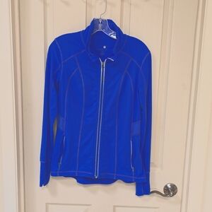Lightweight, light reflective running jacket. Women's small. Royal blue color.